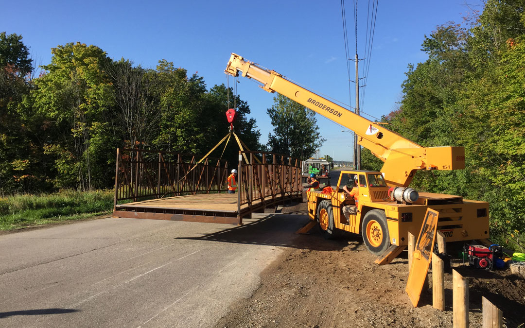 Wilmot Trails Bridge Gets Installed